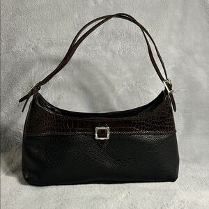 Brighton Black and Brown Women's Shoulder Bag With Double Straps